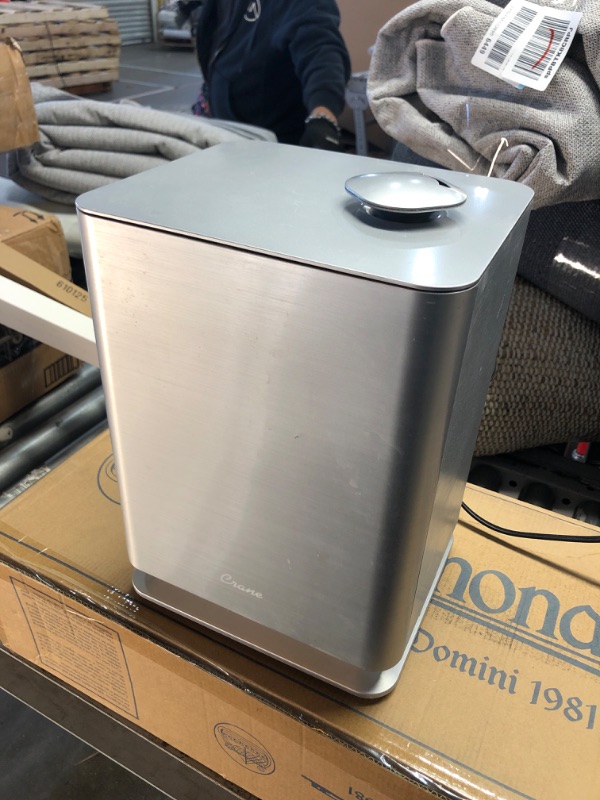 Photo 2 of Crane Warm & Cool Mist Top Fill Humidifier with Remote, 1.2 Gallon, 500 Sq. Ft Coverage, UV Ionizing Light, Metallic