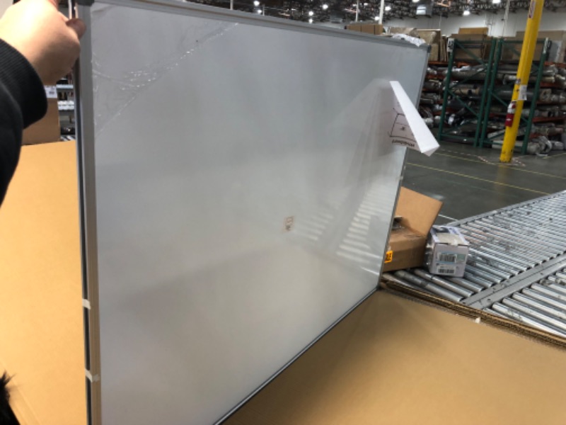 Photo 1 of 48 x 36 Inch Large Magnetic Dry Erase Board with Pen Tray Wall-Mounted Aluminum Portable Message Presentation White Board for Kids, Students Teachers