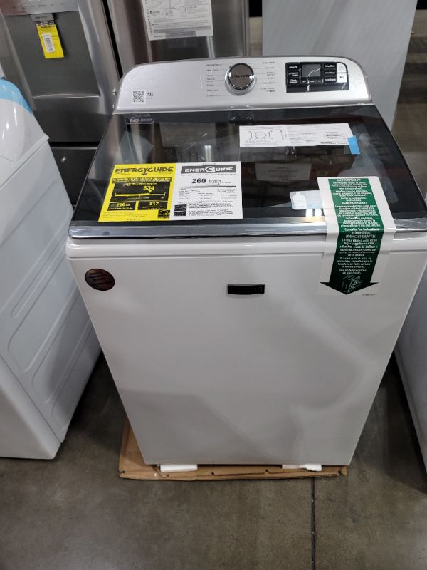 Photo 2 of Maytag Smart Capable 5.3-cu ft High Efficiency Impeller Smart Top-Load Washer (White) ENERGY STAR
