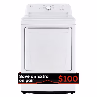 Photo 1 of LG 7.3-cu ft Reversible Side Swing Door Gas Dryer (White) ENERGY STAR
