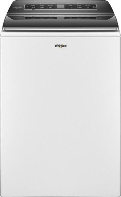 Photo 1 of see notes about damage PARTS ONLY NON REFUNDABLE
Whirlpool - 5.2-5.3 Cu. Ft. Smart Top Load Washer with 2 in 1 Removable Agitator - White
