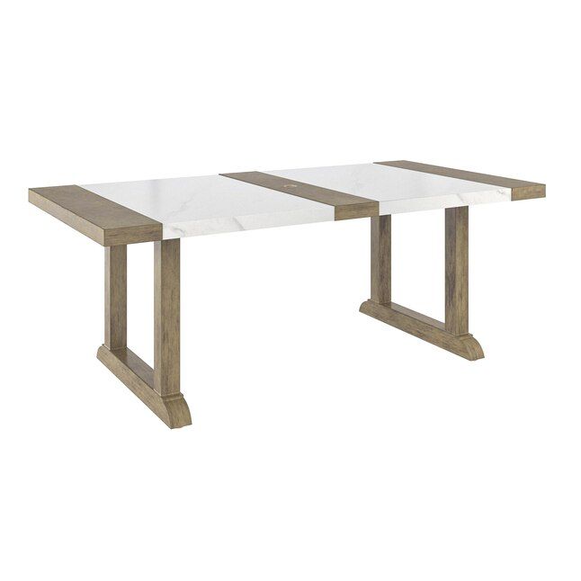 Photo 1 of allen + roth Riverpointe Rectangle Outdoor Dining Table 39.96-in W x 77.95-in L with Umbrella Hole
