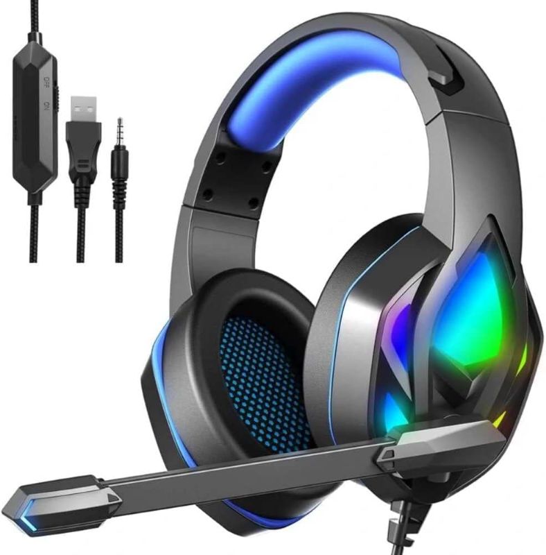 Photo 1 of  Bakeey H100 Gaming Headset Virtual 7.1 Surround Sound Wired Headphones LED USB/3.5mm with Mic Gamer Earphone for Xbox PC for PS4 - Black