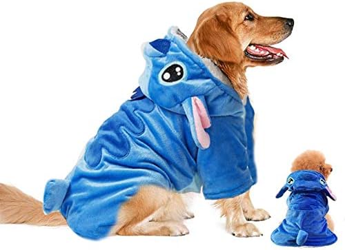 Photo 1 of  size small Dog Costume, Gimilife Dog Hoodie, Dog Halloween Costume Pet Xmas Pajamas Outfit, Pet Coat Cartoon Costumes for Small Medium Large Dogs and Cats for Halloween Christmas and Winter