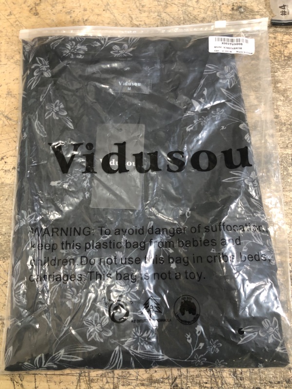 Photo 1 of Vidusou Womens Ruffle 3/4 Sleeve Tunic Tops Flowy Mesh Blouse Casual Shirts Medium Black Floral