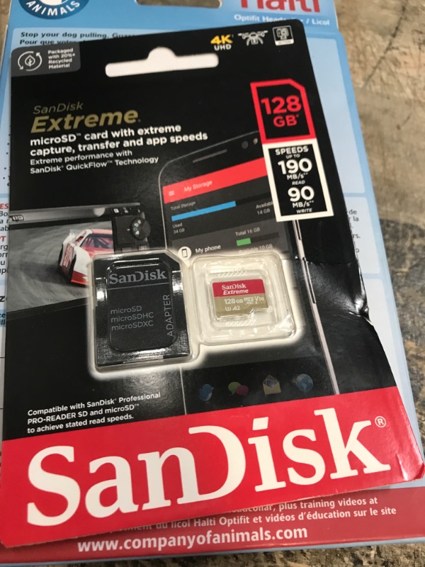 Photo 2 of SanDisk 128GB Extreme microSDXC UHS-I Memory Card with Adapter - C10, U3, V30, 4K, 5K, A2, Micro SD Card - SDSQXAA-128G-GN6MA & MobileMate USB 3.0 microSD Card Reader- SDDR-B531-GN6NN