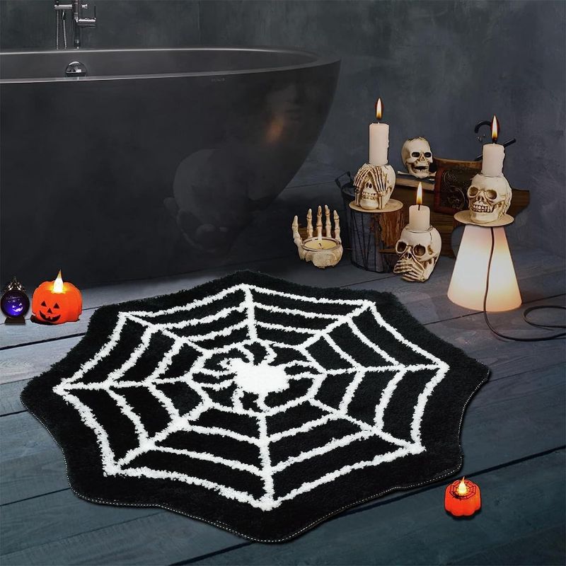 Photo 1 of 
Zeeinx Halloween Bath Mat Halloween Bathroom Decor Spider Web Rug Gothic Rug Spooky Gifts Funny Cute Mats for Bathroom Kitchen Bedroom Goth Room Decor 27..
