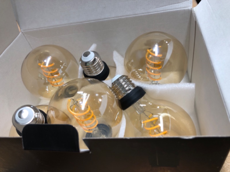 Photo 2 of Simba Lighting LED Edison Vintage Vanity Globe Filament G25 (G80) 4W Dimmable 40W Equivalent (6 Pack) 120V Light Bulb for Bathroom Makeup Mirror, Medium E26...
