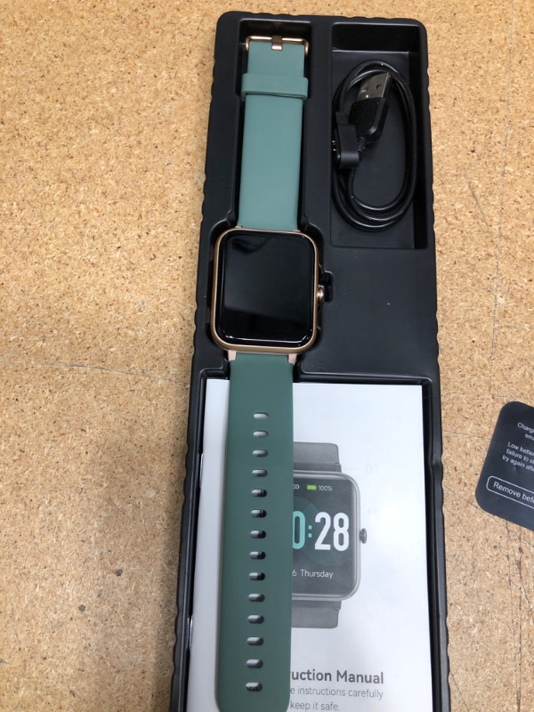 Photo 1 of GRV Smart Watch for iOS and Android Phones (Answer/Make Calls), Watches for Men Women IP68 Waterproof Smartwatch Fitness Tracker Watch with Heart Rate/Sleep Monitor Steps Calories Counter (Green Gold)