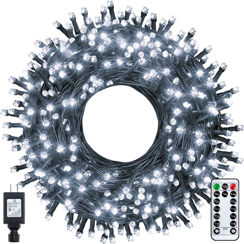 Photo 1 of Ollny Christmas Tree Lights 400LED 132FT, Remote Plug in Christmas Lights with Timer and 8 Modes Waterproof Outdoor Christmas Lights for Thanksgiving Xmas House Indoor Outside Decorations (Cool White)
