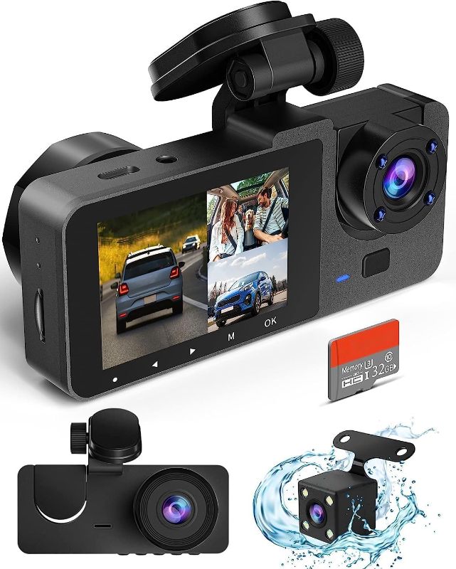 Photo 1 of Dash Camera for Cars,4K Full UHD Car Camera Front Rear with Free 32GB SD Card,Built-in Super Night Vision,2.0'' IPS Screen,170°Wide Angle,WDR, 24H Parking Mode, Loop Recording
