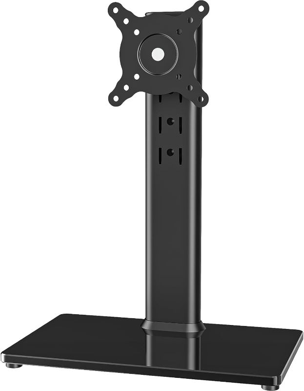Photo 1 of Single LCD Computer Monitor Free-Standing Desk Stand Mount Riser for 13 inch to 32 inch Screen with Swivel, Height Adjustable, Rotation, Vesa Base Stand Holds One (1) Screen up to 77Lbs(HT05B-001))
