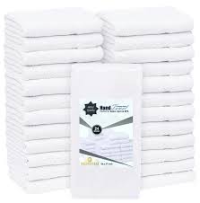 Photo 1 of 24 Pcs (2 Dozen) White 16x27 Inch Cotton Blend Economy Hand Towels Salon/ Gym/ Hotel Super use Absorbent Best for Kitchen,Janitorial,Home use Towels