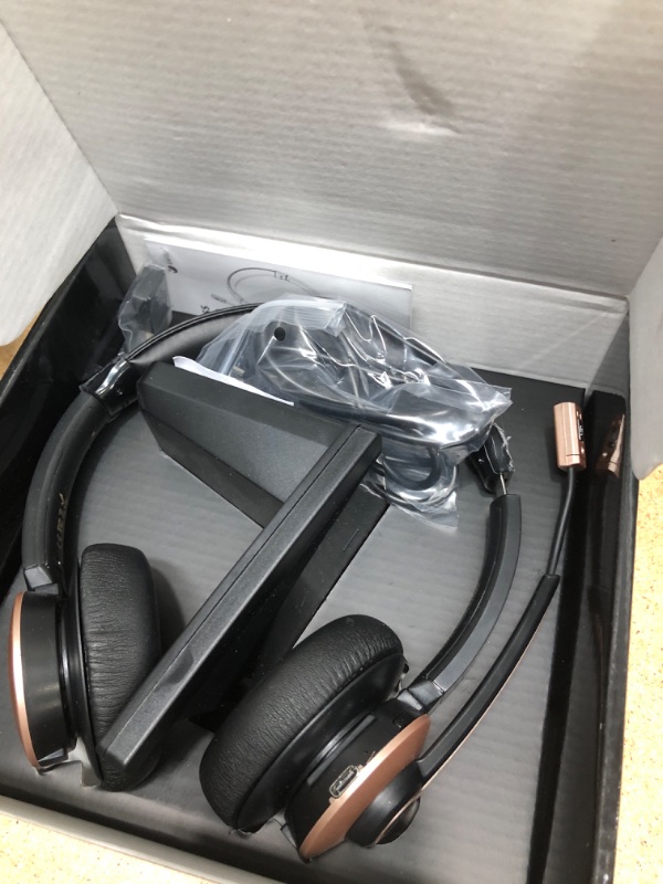 Photo 2 of Earbay Wireless Headset, Bluetooth Headsets with Microphone Noise Cancelling, On Ear Headphones with Mic Mute, Handsfree PC Headsets for Zoom/Ms Teams/Skype/Dual Connect/Laptop/iPhone/Tablet
