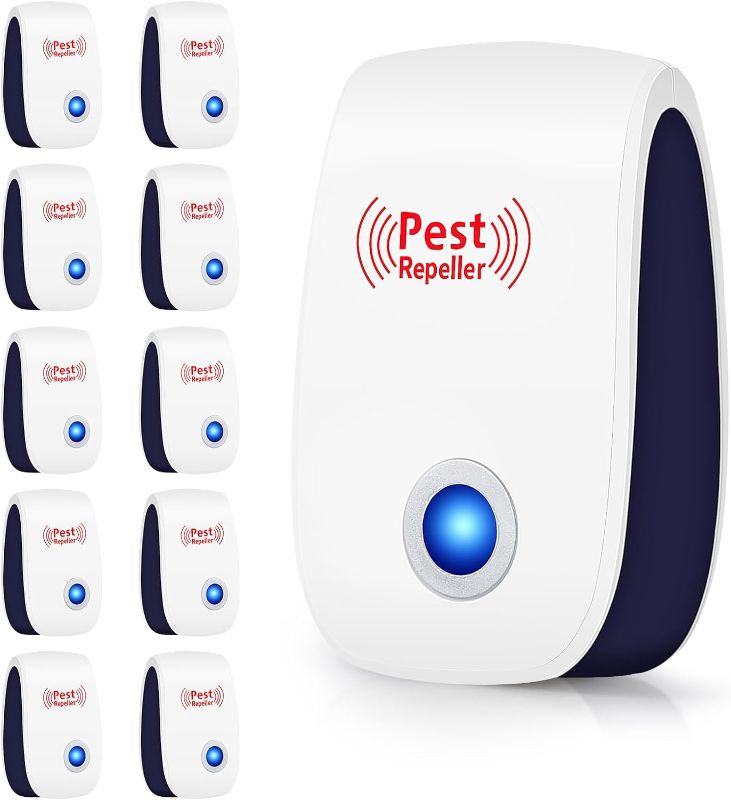 Photo 1 of 10 Packs Ultrasonic Pest Repeller Electronic Mouse Repellent Ultrasonic Plug in Rodent Repellent Indoor Sonic Repellent Pest Control for Insect,AntBugs,Mosquito,Rat,Spide,Cockroach
