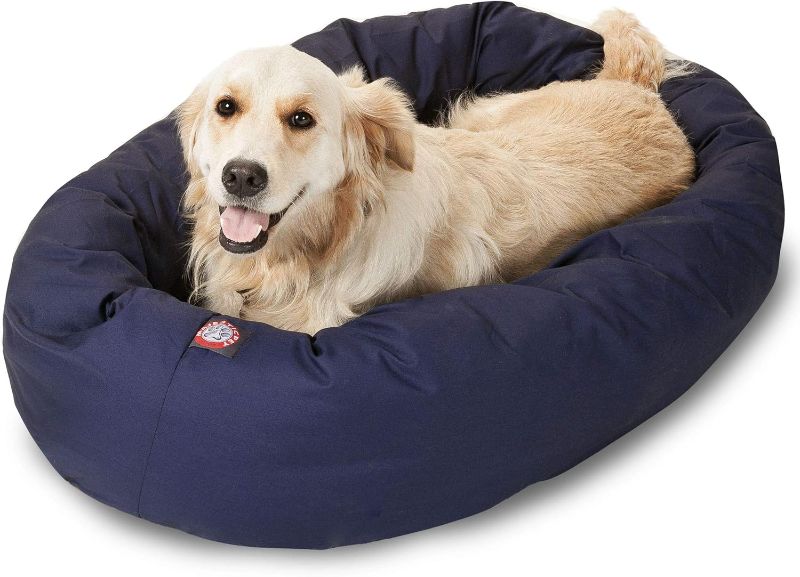 Photo 1 of 24 inch Black & Sherpa Bagel Dog Bed By Majestic Pet Products 24 in Black