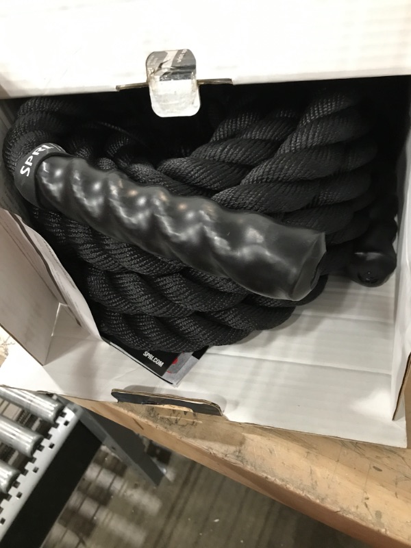 Photo 1 of SPRI Battle Rope - Weighted Rope for Strength Training,Durable Conditioning Rope - 18ft Long with 1.5" Thickness,Black