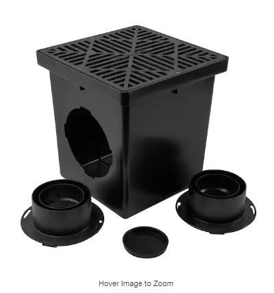 Photo 1 of 12 in. x 12 in. Drainage Catch Basin, 2 Opening Kit
