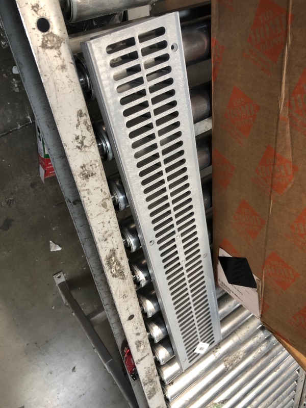 Photo 1 of 2 ft. Plastic Spee-D Channel Drain Grate in Gray
