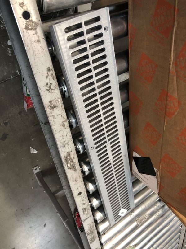 Photo 1 of 2 ft. Plastic Spee-D Channel Drain Grate in Gray
