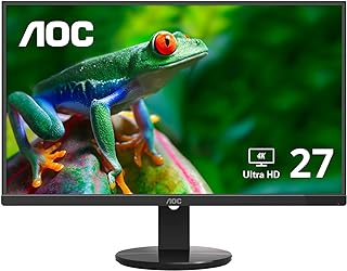 Photo 1 of AOC U2790VQ 27" 4K 3840x2160 UHD Frameless Monitor, IPS, 5ms, 1 Billion+ Colors, 108% sRGB, VESA, Black