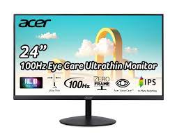 Photo 1 of Acer SB242Y EBI 23.8" Full HD (1920 x 1080) IPS Zero-Frame Gaming Office Monitor | AMD FreeSync Technology Ultra-Thin Stylish Design 100Hz 1ms (VRB) Low Blue Light Tilt HDMI & VGA Ports
