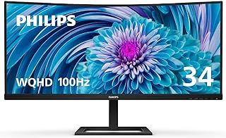 Photo 1 of PHILIPS 346E2CUAE 34" Curved Frameless, UltraWide QHD 3440x1440,100Hz, 121% sRGB, 1ms MPRT, USB-C Charging, MultiView PIP/PBP, Height Adjustable, 4Yr Advance Replacement, Black
