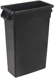 Photo 1 of 2 Pack Amazon Basics 23 Gallon Rectangular Commercial Slim Trash Can, 1 Pack, Black (Previously AmazonCommercial brand)
