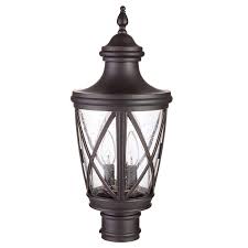 Photo 1 of allen + roth Castine 19.5-in Bronze Traditional Light Post Lantern
