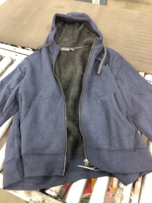 Photo 1 of Free Country xxl navy heather zip up sweatshirt with fuzzy lining 