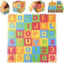 Photo 1 of DIMPLE Kids Foam Play Mat (36-Piece Set) 6.25 x 6.25 Inches Interlocking Alphabet and Numbers Floor Puzzle Colorful EVA Tiles Girls, Boys Soft, Reusable, Easy to Clean
