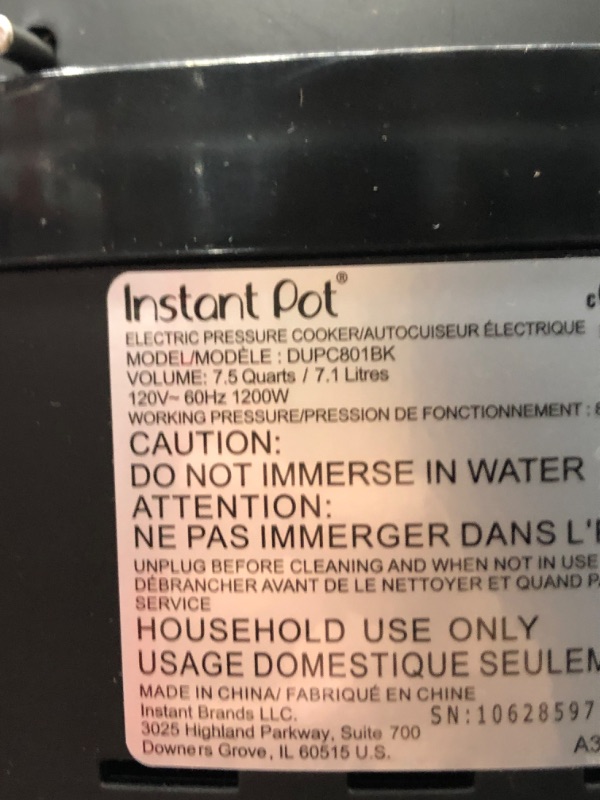 Photo 4 of (PARTS ONLY)Instant Pot RIO Wide Base, 7.5 Quarts, Large Searing Base, WhisperQuiet Steam Release, 7-in-1 Electric Multi-Cooker, Pressure Cooker, Slow Cooker, Rice Cooker, Steamer, Sauté, Yogurt & Warmer 7.5 QT