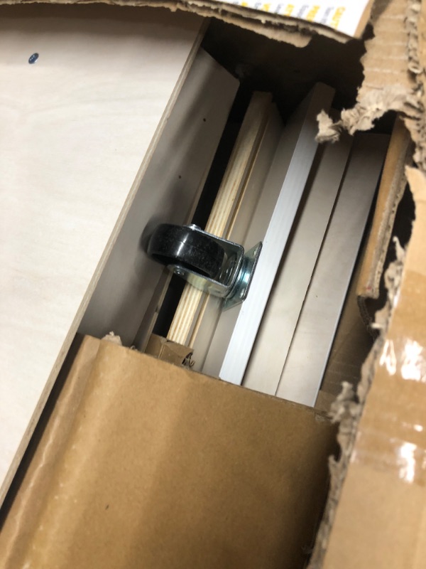 Photo 1 of ECR4Kids Double-Sided Mobile Book Display, Classroom Bookshelf, White Wash White Wash Book Display