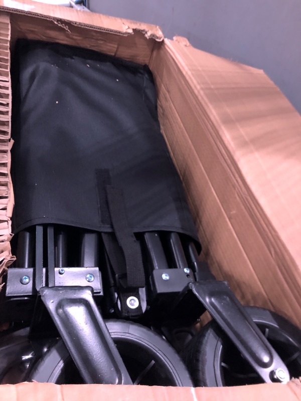 Photo 1 of Kalrin Collapsible Folding Wagon, Portable Large Capacity Beach Wagon Cart with Opened Tailgate, Heavy Duty Utility Wagon with All-Terrain Wheels and Two Elastic Ropes for Camping, Garden, Sports Black