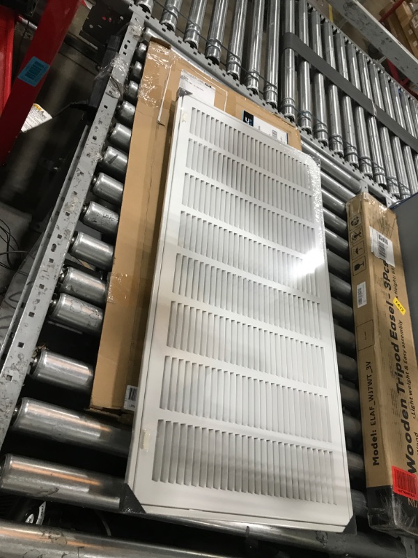 Photo 2 of 10" X 12" Steel Return Air Filter Grille for 1" Filter - Easy Plastic Tabs for Removable Face/Door - HVAC DUCT COVER - Flat Stamped Face -White [Outer Dimensions: 11.75w X 13.75h] White 10 X 12