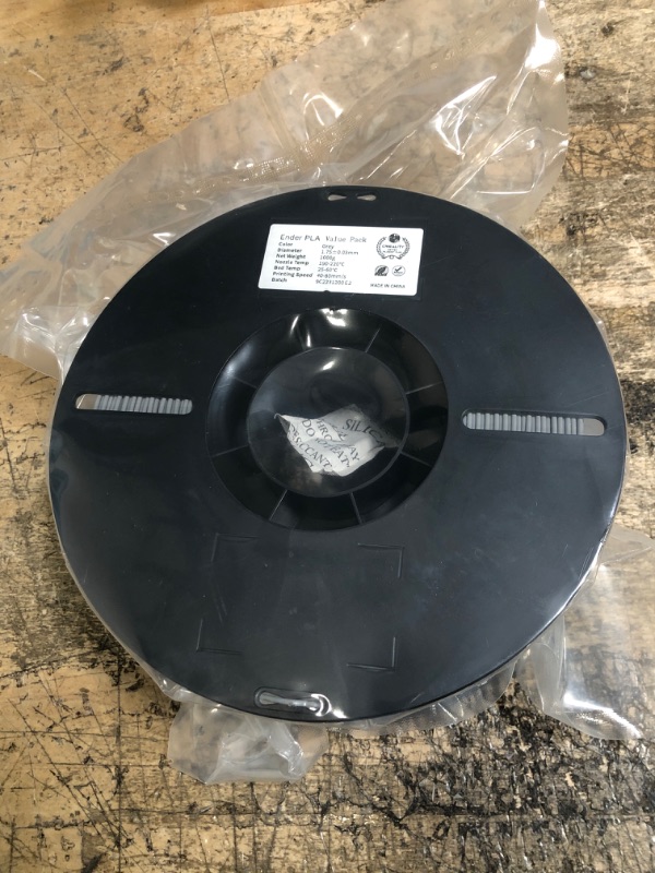 Photo 2 of Ender PLA 3D Printing Filament 1.75mm, Upgrade Smooth Stronger Toughness Tangle-Free Printing Consumables, Dimensional Accuracy ± 0.03 mm, 1 KG (2.2 LBS) Spool (Gray)