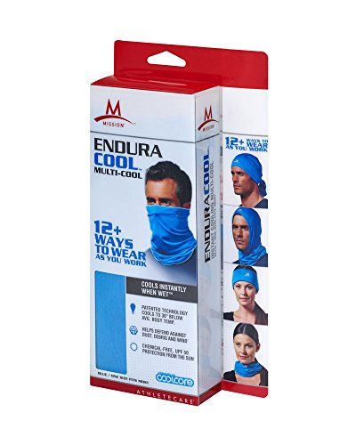 Photo 1 of *COLOR MAY BE DIFFERENT THAN PHOTO* MISSION Cooling Neck Gaiter (Adult) 12+ Ways to Wear Face Mask UPF 50 Cools When Wet Blue
