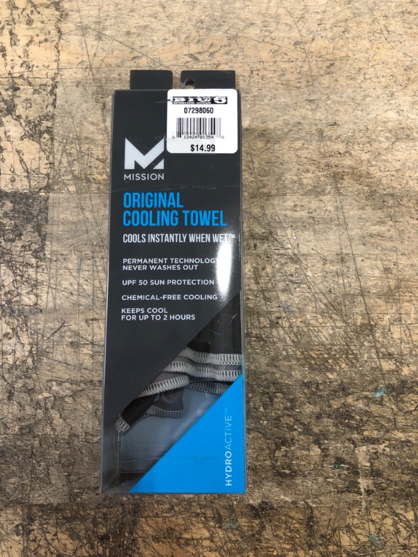 Photo 2 of *COLOR MAY VARY* Mission Original Cooling Towel- Evaporative Cool Technology, Cools Instantly when Wet, UPF 50 Sun Protection, For Sports, Yoga, Golf, Gym, Neck, Workout, 10” x 33”, Black