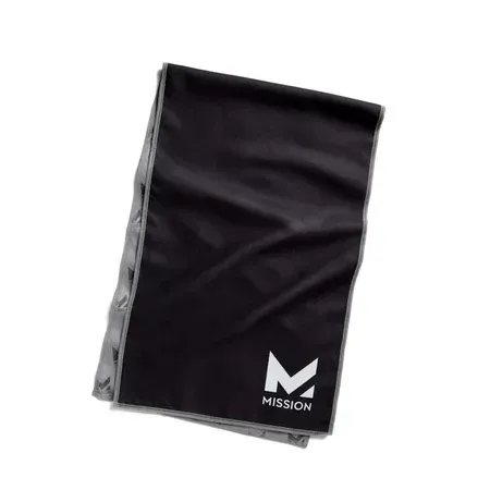 Photo 1 of *COLOR MAY VARY* Mission Original Cooling Towel- Evaporative Cool Technology, Cools Instantly when Wet, UPF 50 Sun Protection, For Sports, Yoga, Golf, Gym, Neck, Workout, 10” x 33”, Black