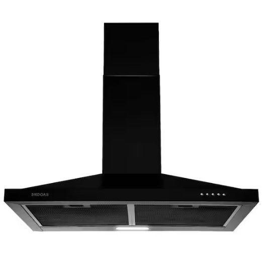 Photo 1 of 24 in. 350 CFM Ducted/Ductless Stainless Steel Wall Mount Range Hood Kitchen Exhaust Stove Vent with Mechanical Control
