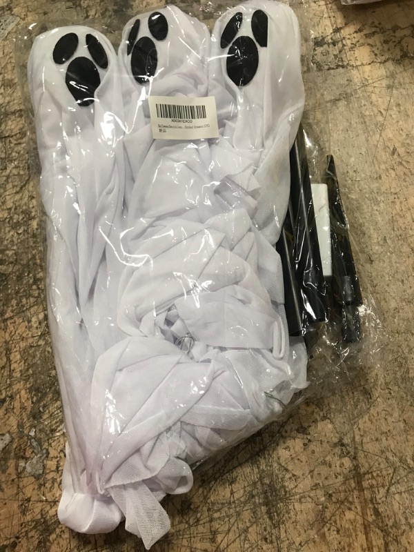 Photo 1 of 3 PCS Ghost Halloween Decor Lighted White Ghost Stakes,Light Up Multicolored Lights Cloth Halloween Ghost Yard Stakes,Garden Lawn Outside Haunted House Indoor Outdoor Ornament