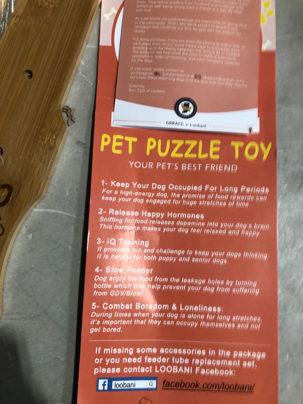 Photo 1 of * incomplete * see images *
LOOBANI Dogs Food Puzzle Feeder Toys for IQ Training and Mental Enrichment