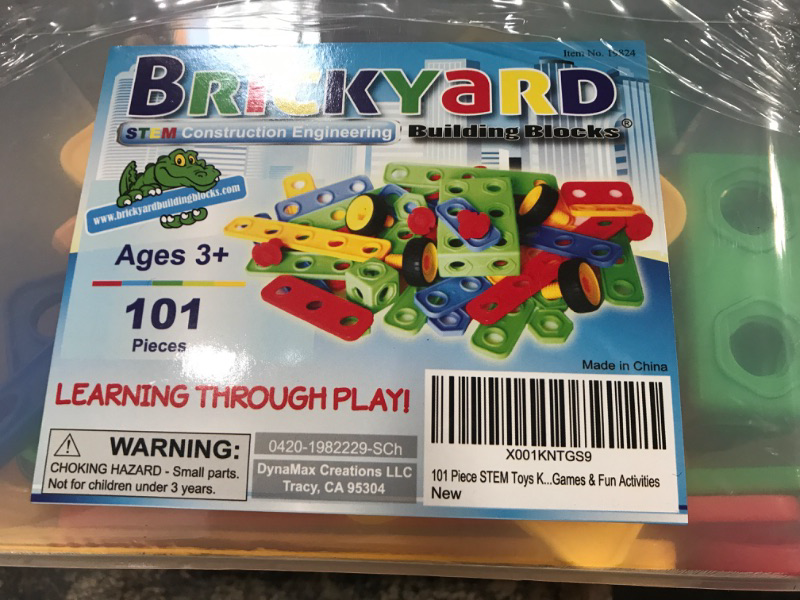 Photo 1 of Brickyard Building Blocks STEM Toys - Educational Building Toys for Kids Ages 4-8 with 101 Pieces, Tools, Design Guide and Toy Storage Box, Gift for Boys & Girls
