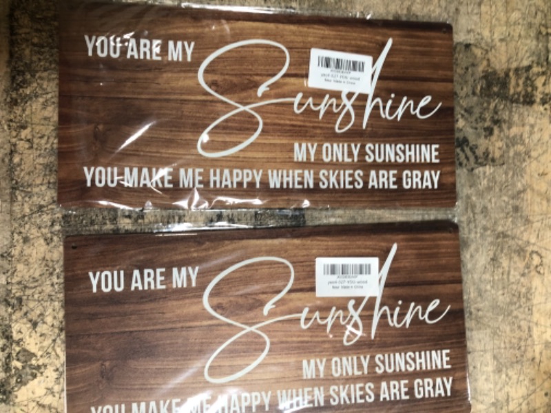 Photo 2 of 2 PACK Tokpac Country Style Positive Wall Decor Wooden Signs Rustic You are My Sunshine My Only Sunshine Hanging Wall Plaque Sign Home Decor Present 10 x 5 Inches