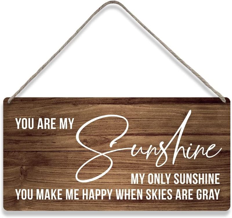 Photo 1 of 2 PACK Tokpac Country Style Positive Wall Decor Wooden Signs Rustic You are My Sunshine My Only Sunshine Hanging Wall Plaque Sign Home Decor Present 10 x 5 Inches