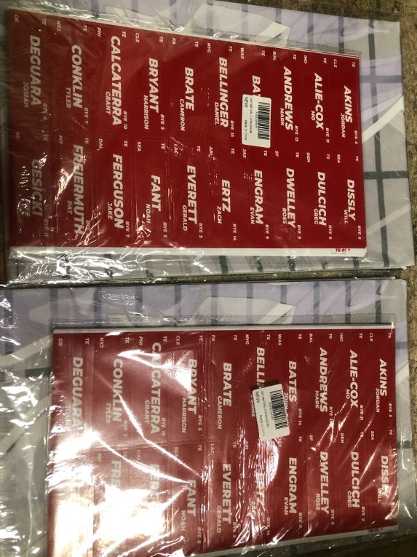 Photo 1 of 2 PACK Fantasy Football Draft Board 2022 Kit, 620 Player Labels, 6 Feet x 4 Feet Large Board with 14 Teams, 20 Rounds, 2022 Top Rookie, Blank Label