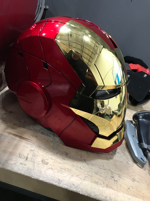 Photo 3 of  Iron-man MK 5 Helmet Wearable Iron-man Mask Kids Toys Birthday Christmas Gift. Makes noise and lights up
