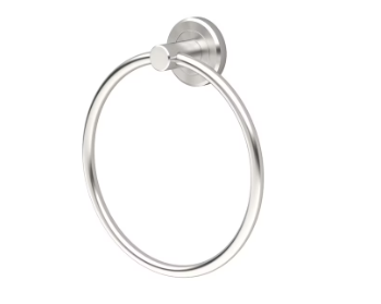 Photo 1 of allen + roth Latitude 2 Brushed Nickel Wall Mount Single Towel Ring
