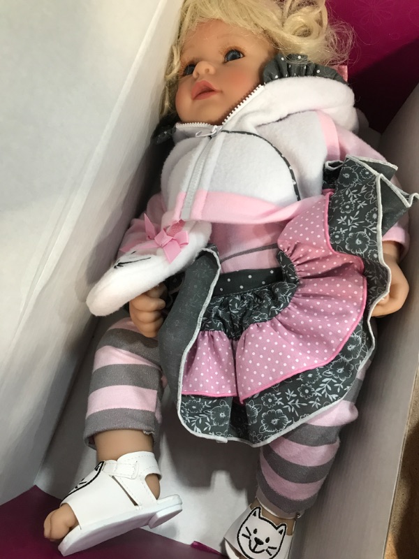 Photo 2 of adora toddler the cat's meow 20" girl weighted doll gift set for children 6+ huggable vinyl cuddly snuggle soft body toy