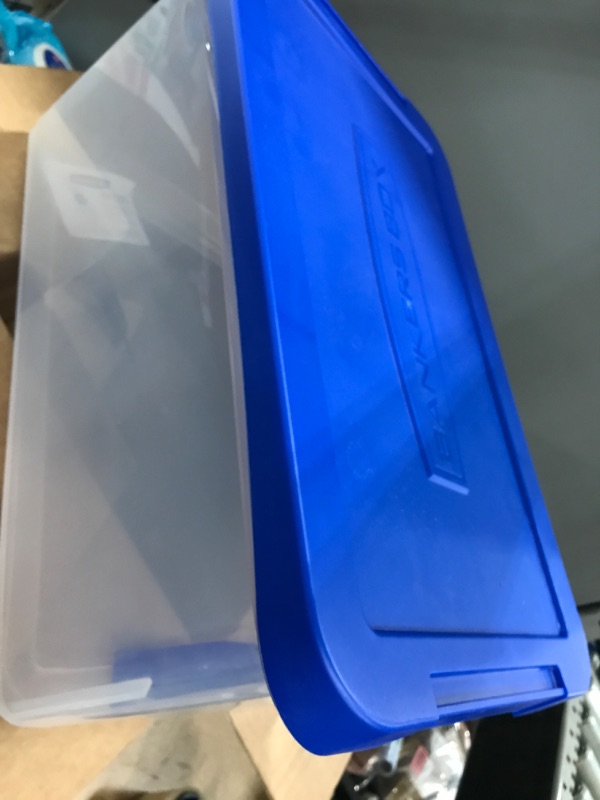 Photo 1 of Bankers Box Heavy Duty Plastic File Storage Box with Hanging Rails, Letter/Legal, 1 Pack (0086205)